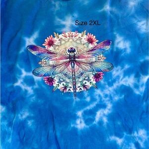 ✨ Hand-Dyed Dragonfly Mandala Cloud Wash Tee ✨